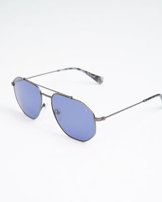 John Varvatos Eyewear Gunmetal Metal Frame  Blue Lens SJV570 Sunglasses Gunmetal  3
