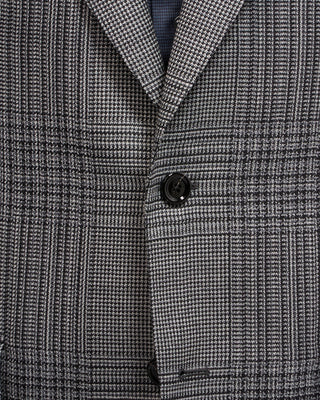 Lardini Peak Lapel Shifted Check Iconic Fit Light Evening Jacket Black  White 4 5049