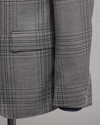 Lardini Peak Lapel Shifted Check Iconic Fit Light Evening Jacket Black  White 5 5053