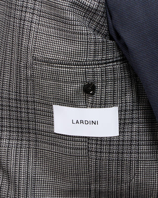 Lardini Peak Lapel Shifted Check Iconic Fit Light Evening Jacket Black  White 7 5054