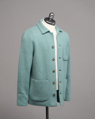 Lardini 100% Cashmere Plush Sweater Jacket Teal 2 5076