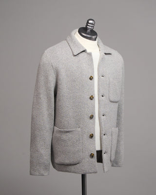 Lardini 100% Cashmere Plush Sweater Jacket Heather Grey 2 5069