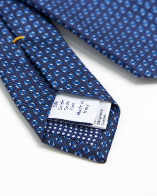 Eton Navy Micro Pattern Print Silk Tie Navy  2