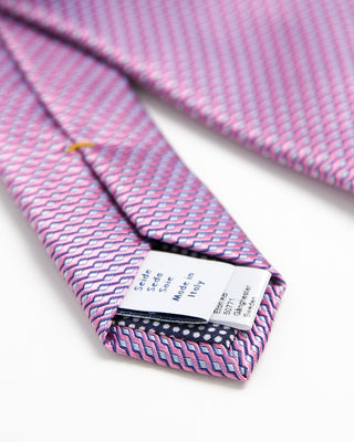 Eton Pink Geometric Print Silk Tie Pink  2