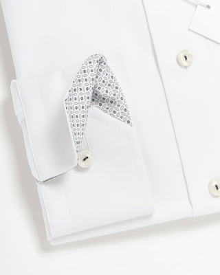 Eton Signature Twill Contemporary Shirt W Geometric Trim White 0 4