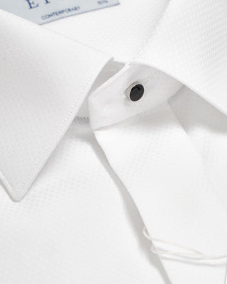 Eton Pin Dot Fine Piqué Contemporary Evening Shirt White 0 2