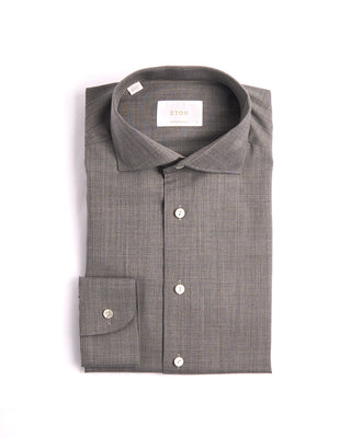 Eton Solid Merino Wide Spread Contempoary Shirt Grey 3922