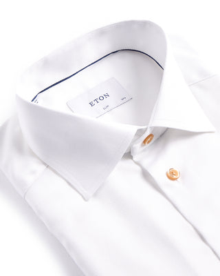 Eton Semi Solid Twill Slim Shirt White 4 4048