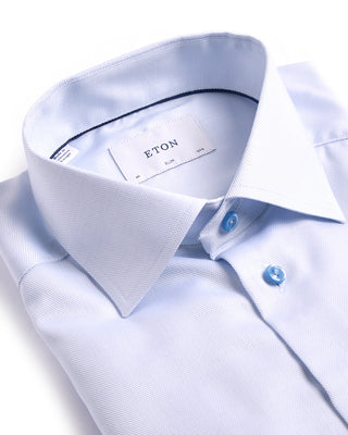 Eton Semi Solid Twill Slim Shirt Light Blue 4 3978