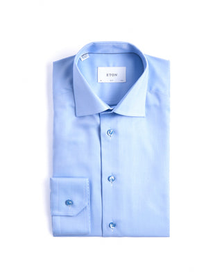 Eton Semi Solid Twill Slim Shirt Light Blue 2 4246