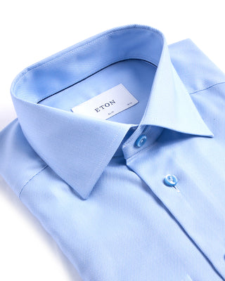Eton Semi Solid Twill Slim Shirt Light Blue 4101
