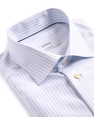 Eton Striped King Twill Shirt Cut Away Collar Contemporary Fit White 4 4032