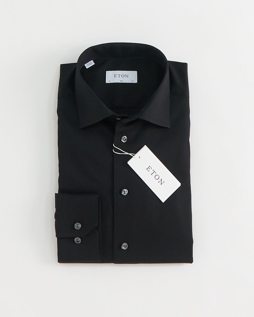 Eton Signature Twill Black Slim Dress Shirt