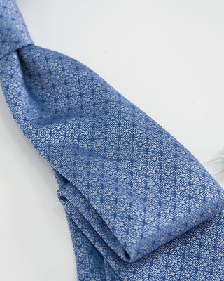 Eton Silk Geometric Woven Tie Blue 1 1