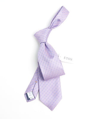 Eton Silk Geometric Woven Tie Pink 