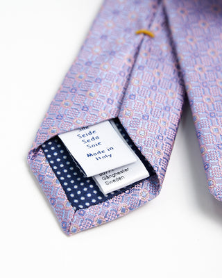 Eton Silk Geometric Woven Tie Pink  2