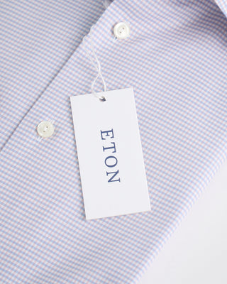 Eton Micro Check Slim Shirt Pink  1