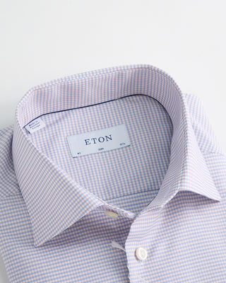 Eton Micro Check Slim Shirt Pink  3