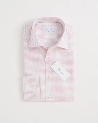 Eton Micro Pattern Print Pink Slim Shirt Pink 1