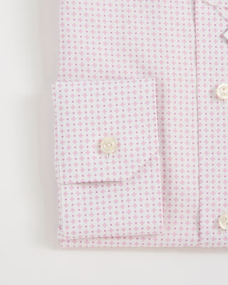 Eton Micro Pattern Print Pink Slim Shirt Pink 1 1
