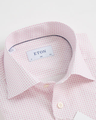 Eton Micro Pattern Print Pink Slim Shirt Pink 1 2