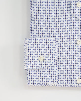 Eton Micro Pattern Print Mid Blue Contemporary Shirt Blue 1 1