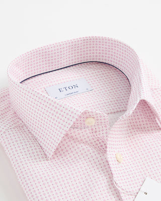 Eton Micro Pattern Print Pink Contemporary Shirt Pink 1 2