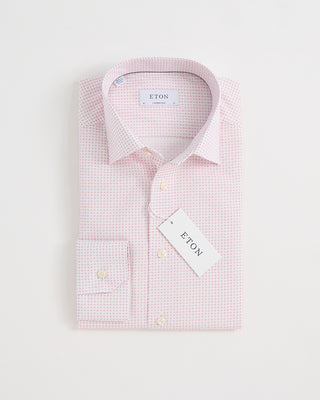 Eton Micro Pattern Print Pink Contemporary Shirt Pink 1 3