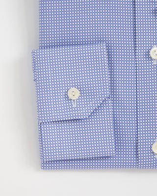 Eton Circular Micro Pattern Print Contemporary Shirt Blue 1