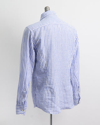Eton Striped Linen Contemporary Shirt Blue 1 5