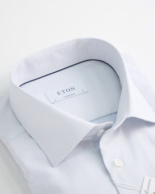 Eton Pin Dot Fine Pique Contemporary Shirt White  1