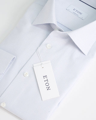 Eton Pin Dot Fine Pique Contemporary Shirt White  3