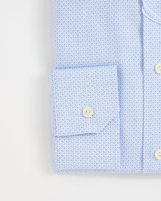 Eton Light Blue Geometric Micro Print Twill Contemporary Shirt Light Blue 1 1
