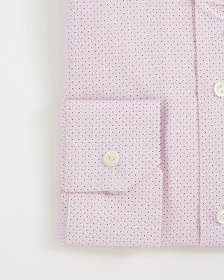 Eton Pink Geometric Micro Print Twill Contemporary Shirt Pink 1 1