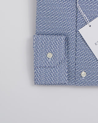 Eton Contemporary Light Blue Micro Geometric Signature Twill Shirt Light Blue 410