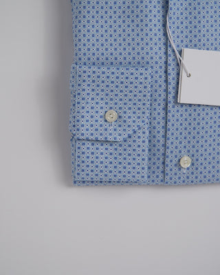 Eton Contemporary Light Blue Geometric Print Signature Twill Shirt Light Blue 342