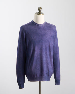 Arovescio Reversable  Double Airbrush, 15 Gauge, 100% Merino,  Crewneck Sweater Purple 1757