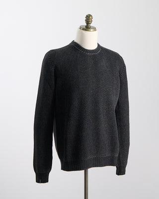 Arovescio Brushed, 15 Gauge, 100% Merino, Crewneck Sweater Black 1745