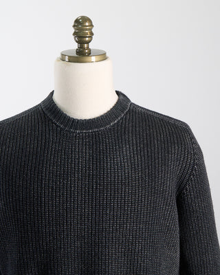 Arovescio Brushed, 15 Gauge, 100% Merino, Crewneck Sweater Black 1747