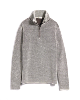 Phil Petter Double Royal Stitch 1/4 Zip Sweater Bone 12 3313