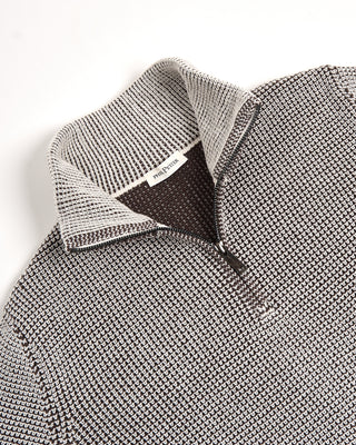 Phil Petter Double Royal Stitch 1/4 Zip Sweater Bone 1 3230