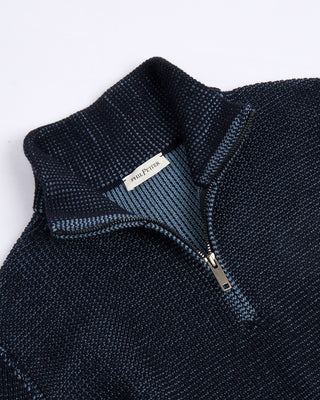 Phil Petter Double Royal Stitch 1/4 Zip Sweater Indigo 86