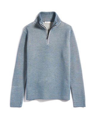 Phil Petter Double Royal Stitch 1/4 Zip Sweater Light Blue 3 3613