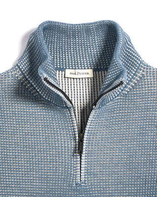 Phil Petter Double Royal Stitch 1/4 Zip Sweater Light Blue 4 3614