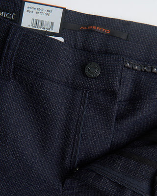 Alberto Pipe Regular Fit Modern Business 5 Pocket Pants Navy  1