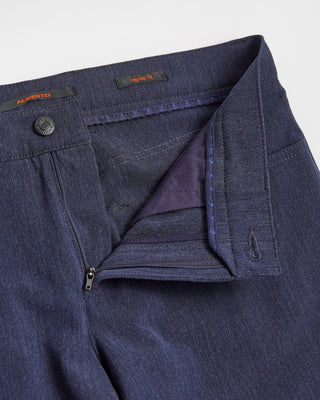 Alberto Blue Pipe Regular Slim Fit Ceramica 5 Pocket Tech Dress Pants Blue  3