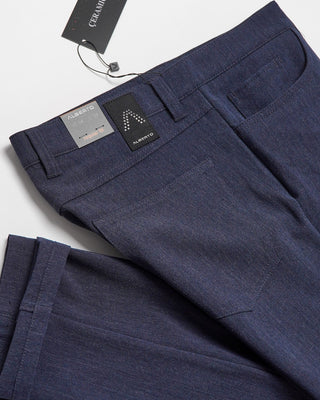 Alberto Blue Pipe Regular Slim Fit Ceramica 5 Pocket Tech Dress Pants Blue  5