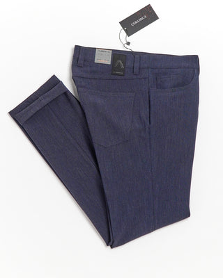 Alberto Blue Pipe Regular Slim Fit Ceramica 5 Pocket Tech Dress Pants Blue  6
