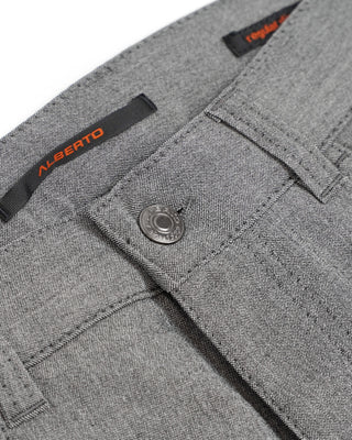 Alberto Silver Pipe Regular Slim Fit Ceramica 5 Pocket Tech Dress Pants Silver  2