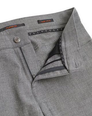Alberto Silver Pipe Regular Slim Fit Ceramica 5 Pocket Tech Dress Pants Silver  3